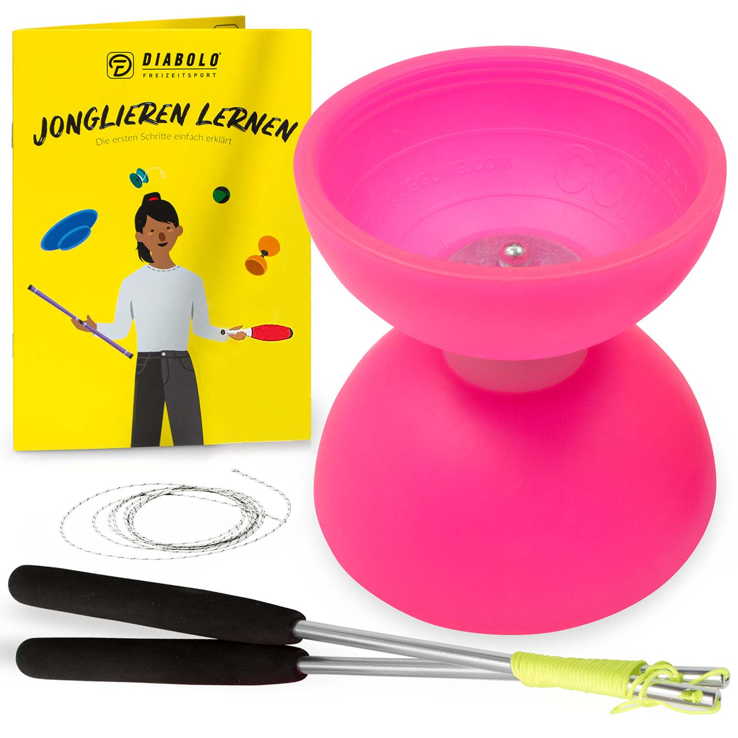 Diabolo Freizeitsport - Play Diabolo Set Comet Diabolo Neonpink 001 Diabolo Freizeitsport - Play Diabolo Set Comet Diabolo Neonpink 001