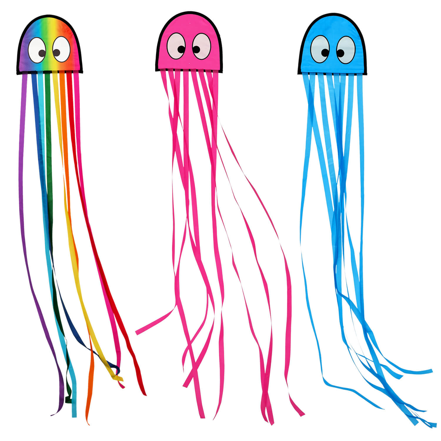Wolkenstürmer - Kinderdrachen Mini Octopus Kraken Flatternd in Bunt Blau und Pink