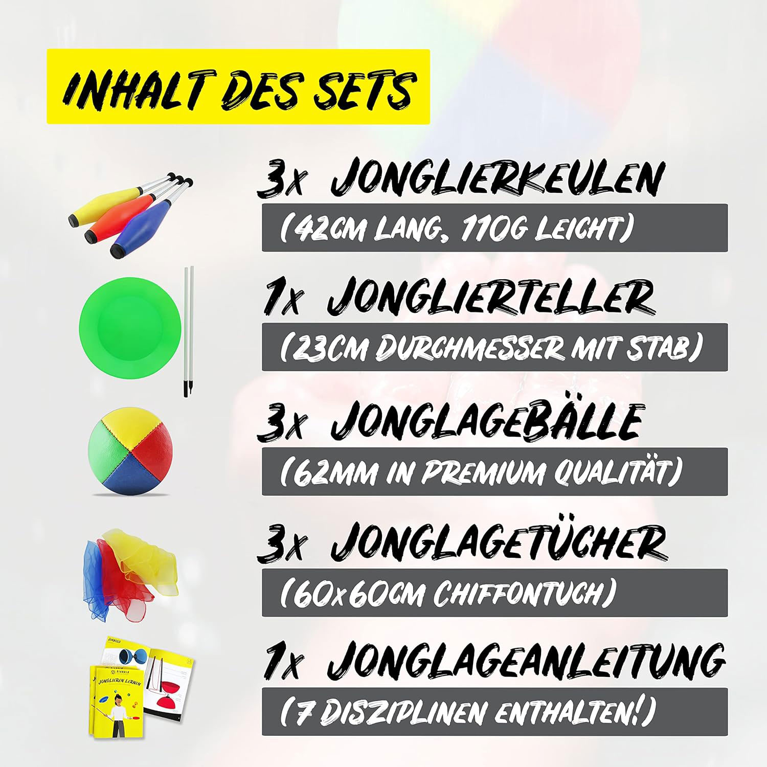 Diabolo Freizeitsport Jonglierset für Erwachsene Einsteiger Diabolo Freizeitsport Jonglierset für Anfänger kaufen!