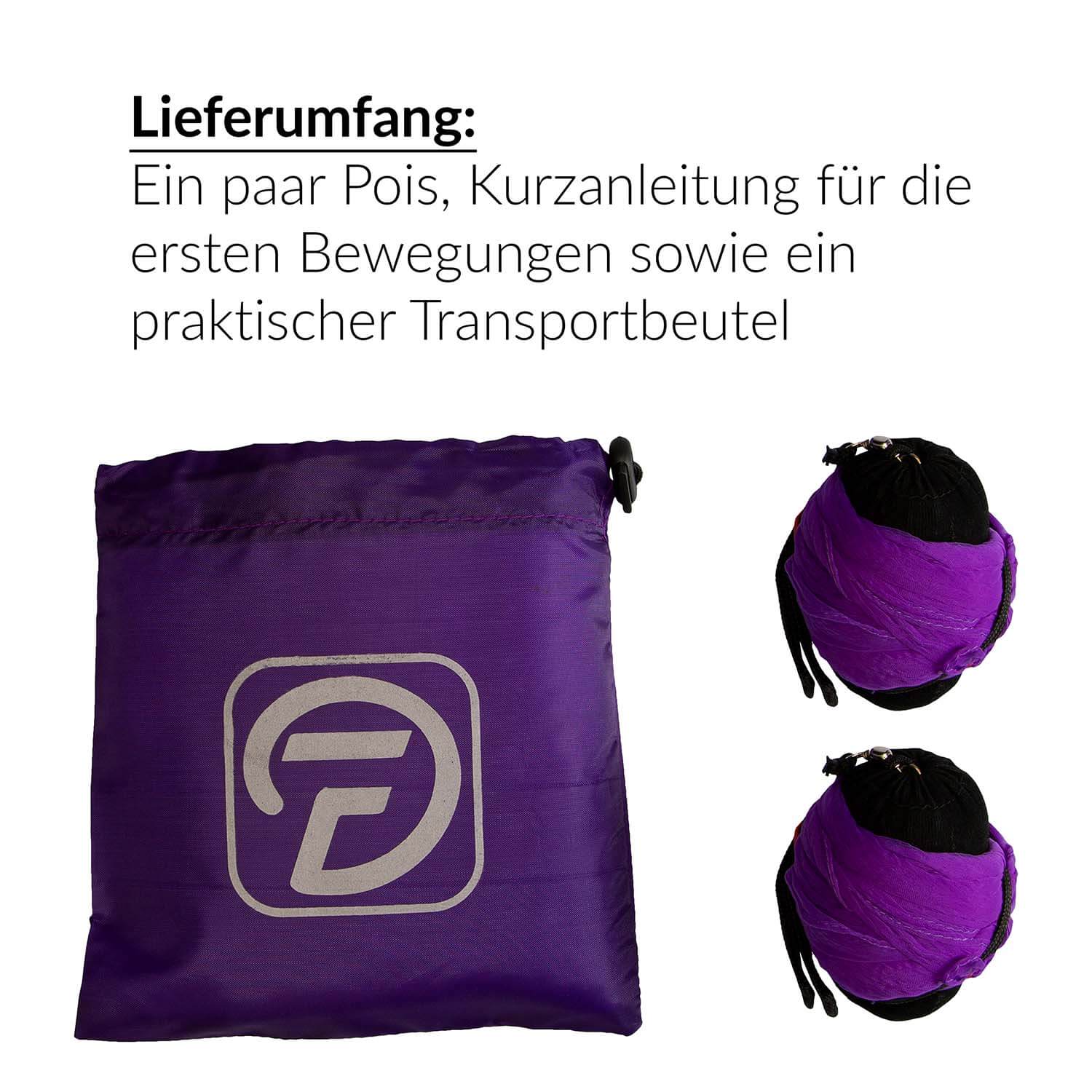 Diabolo Freizeitsport Spiralpoi lila in kleiner Tasche Diabolo Freizeitsport Spiralpoi lila klein verpackt kaufen!