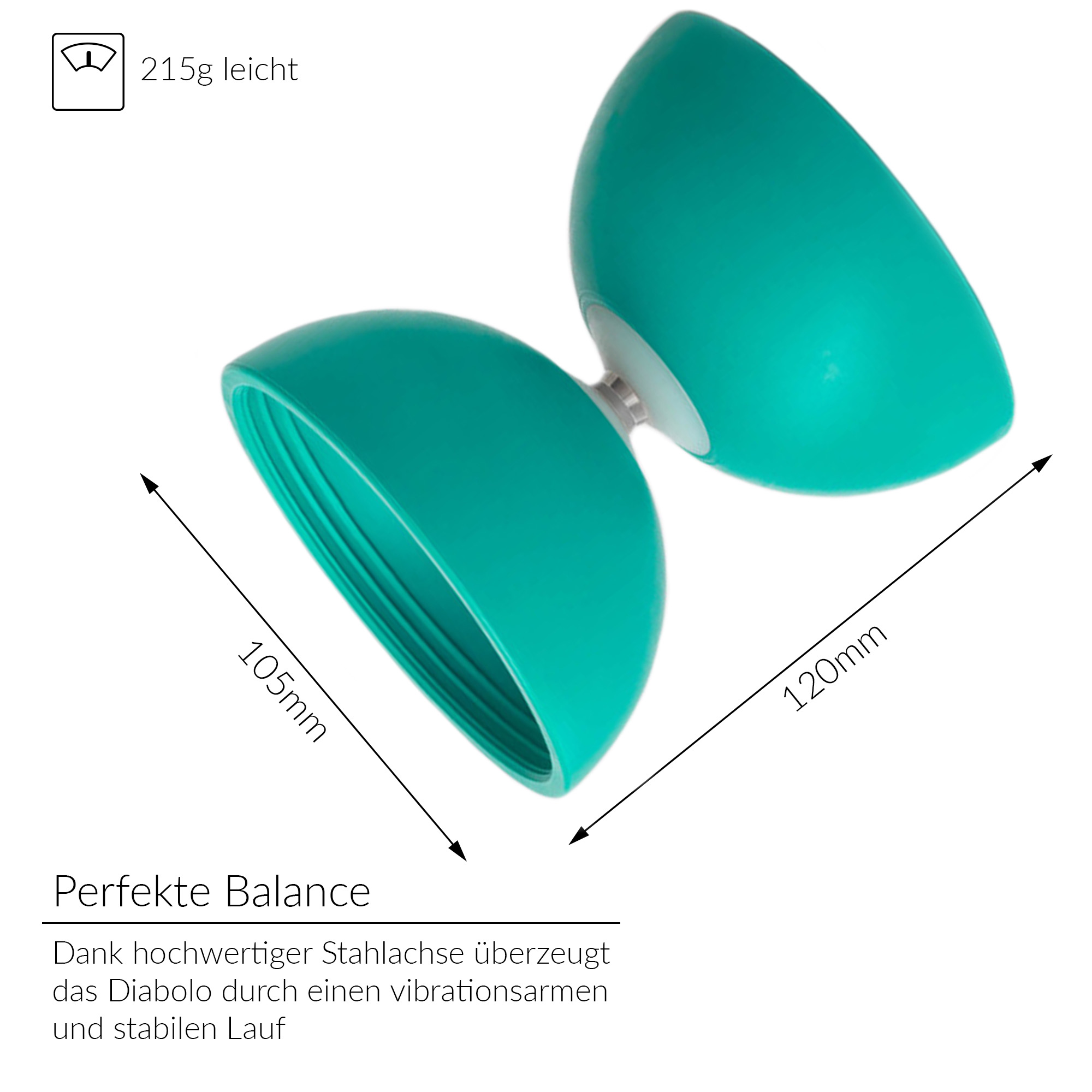 Diabolo Freizeitsport - Play Diabolo Set Comet Diabolo Türkis 002 Diabolo Freizeitsport - Play Diabolo Set Comet Diabolo Türkis 002