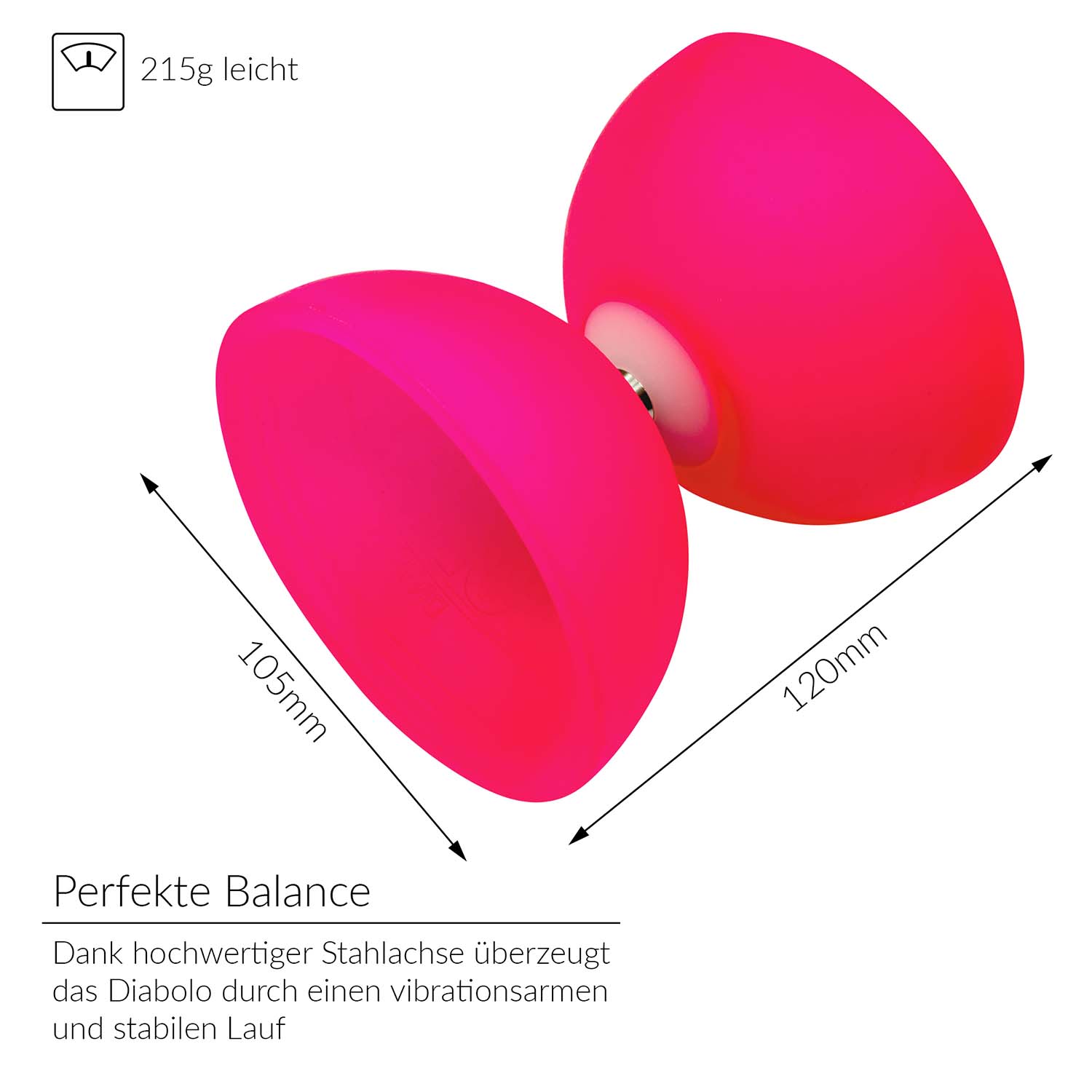 Diabolo Freizeitsport - Play Diabolo Set Comet Diabolo Neonpink 002 Diabolo Freizeitsport - Play Diabolo Set Comet Diabolo Neonpink 002