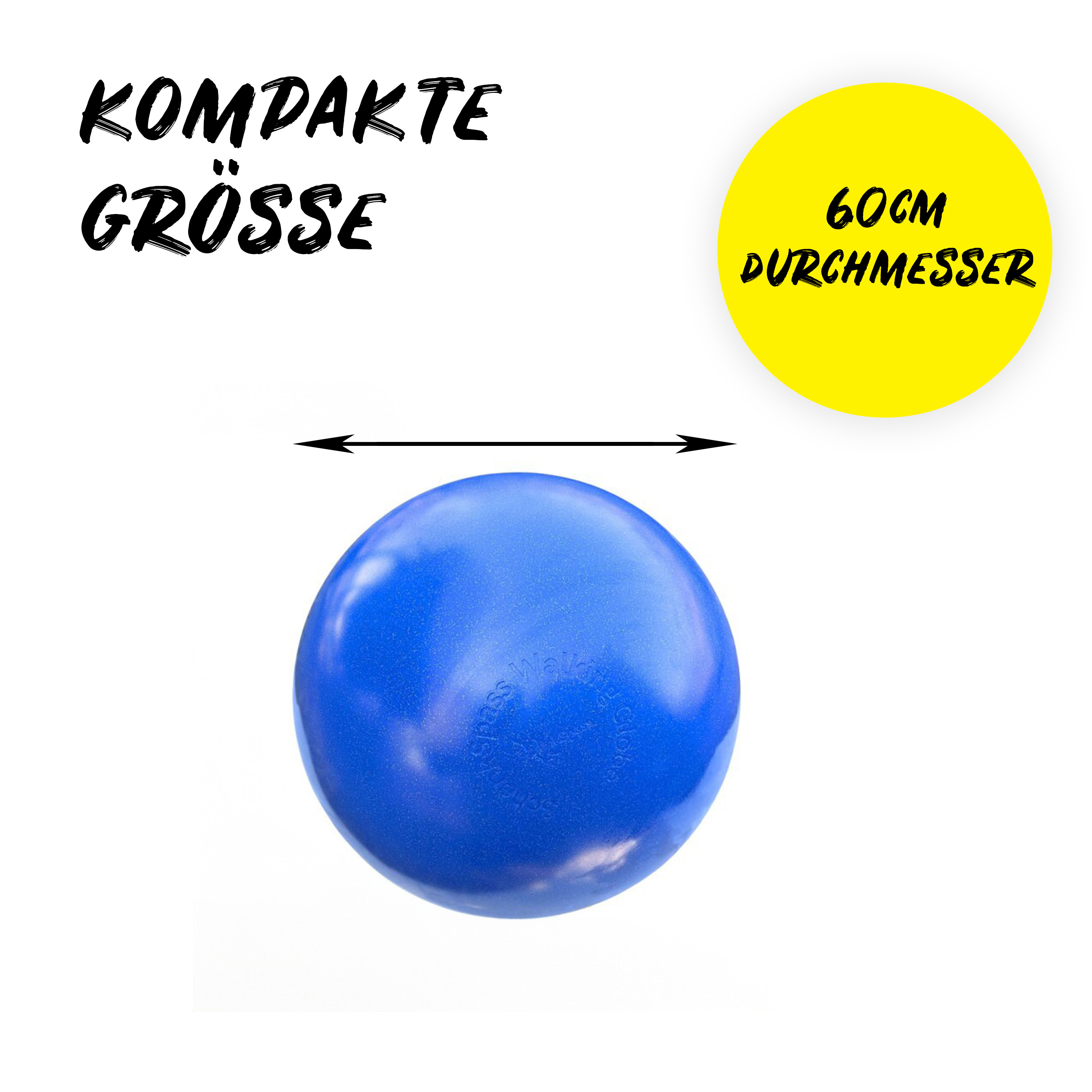 Laufkugel in 60cm mit kompakter Größe in blau