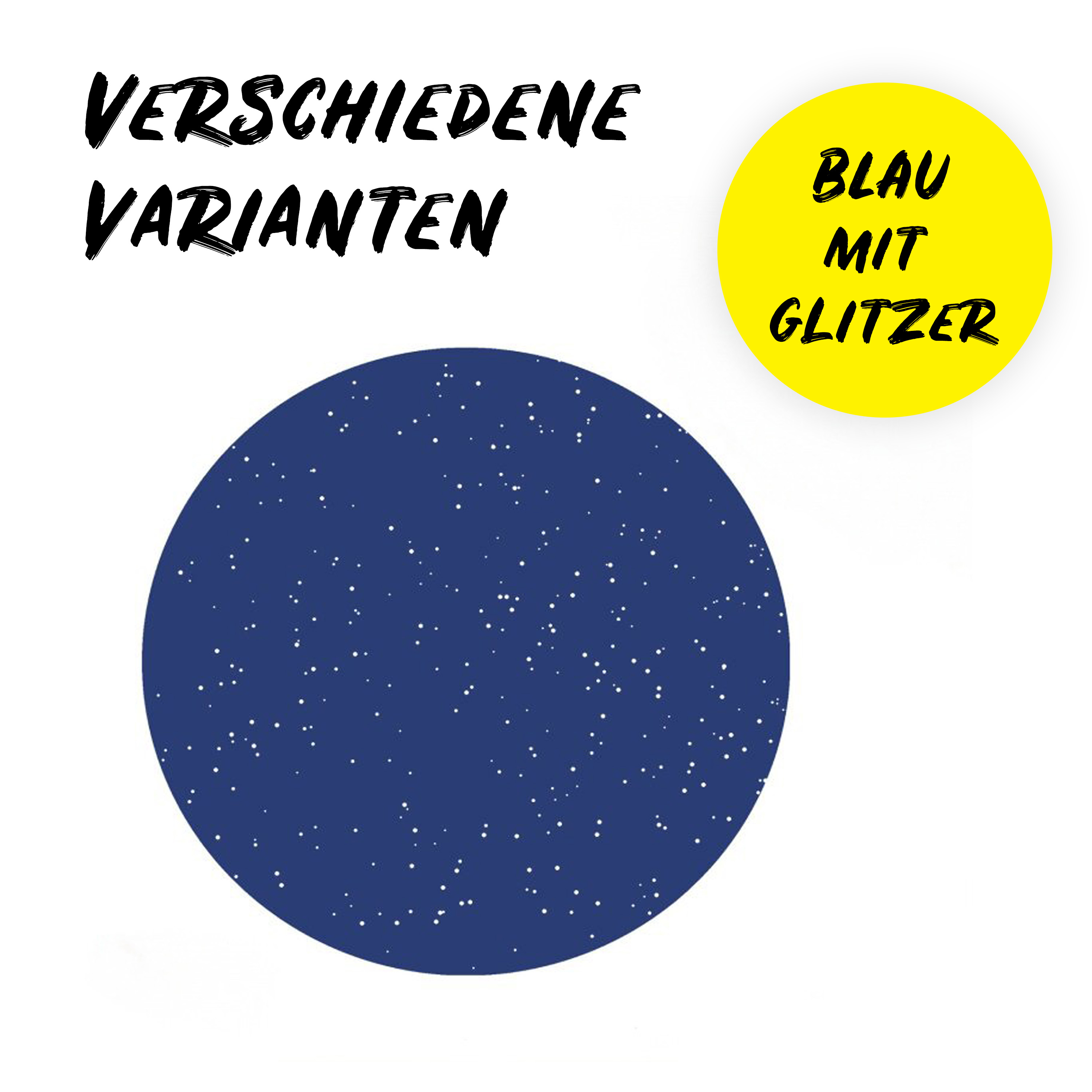 Balancekugel in blau mit Glitzereffekt auf weißem Hintergrund