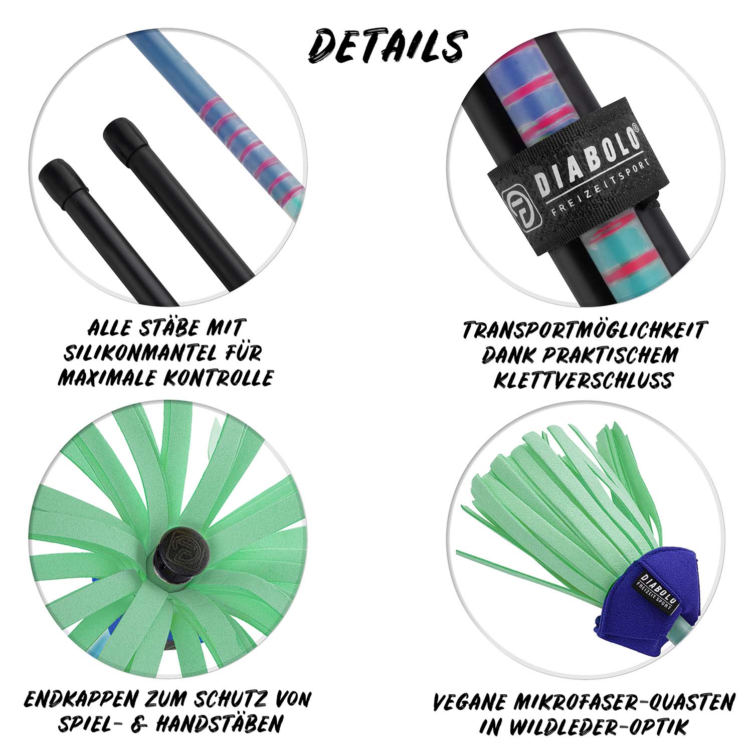Diabolo Freizeitsport - Flowerstick Pro Blau Türkis Detailübersicht 001 Diabolo Freizeitsport - Flowerstick Pro Blau Türkis Detailübersicht 001