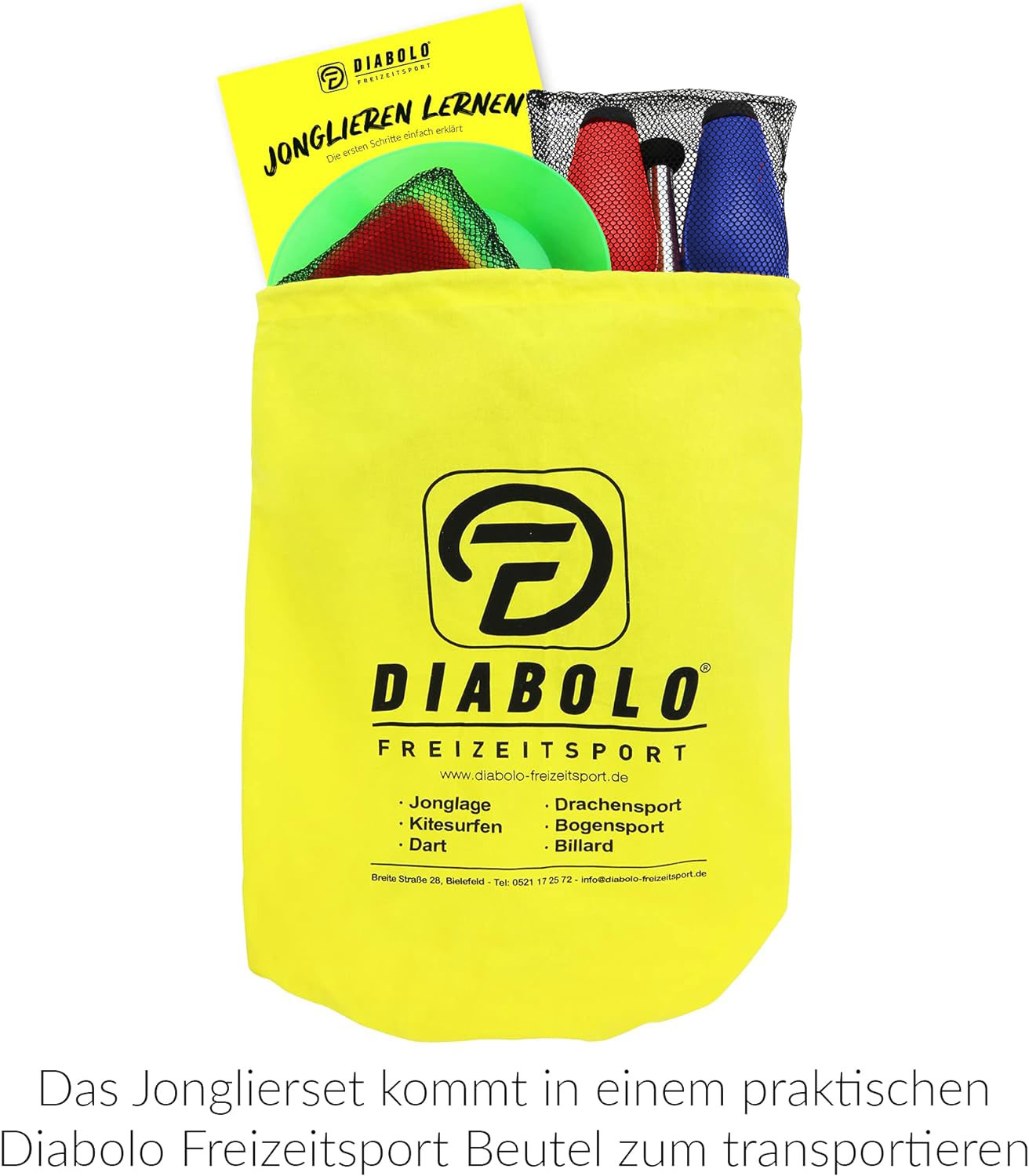 Diabolo Freizeitsport Jonglierbälle Set Verpackung Diabolo Freizeitsport Jonglierset mit Tasche kaufen!