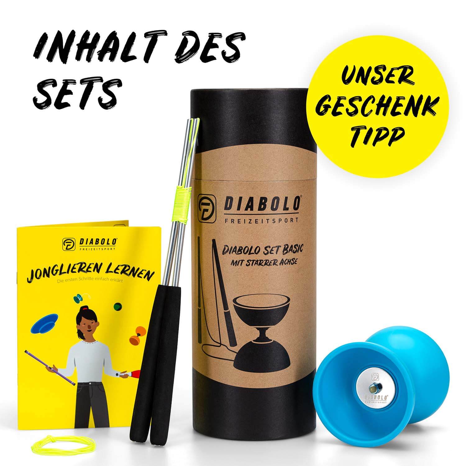 Diabolo Freizeitsport - Diabolo Set Basic Türkis Setinhalt Diabolo Freizeitsport - Diabolo Set Basic Türkis Setinhalt