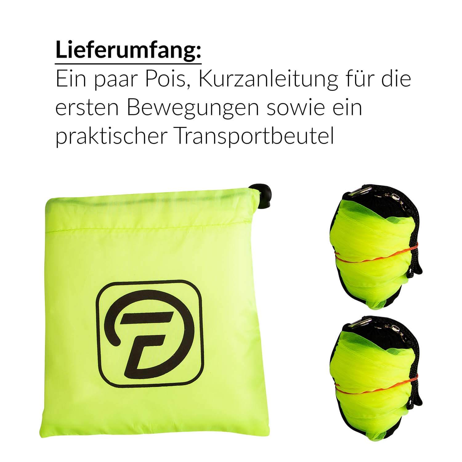 Diabolo Freizeitsport Spiralpoi neongelb in kleiner Tasche Diabolo Freizeitsport Spiralpoi neongelb klein verpackt kaufen!